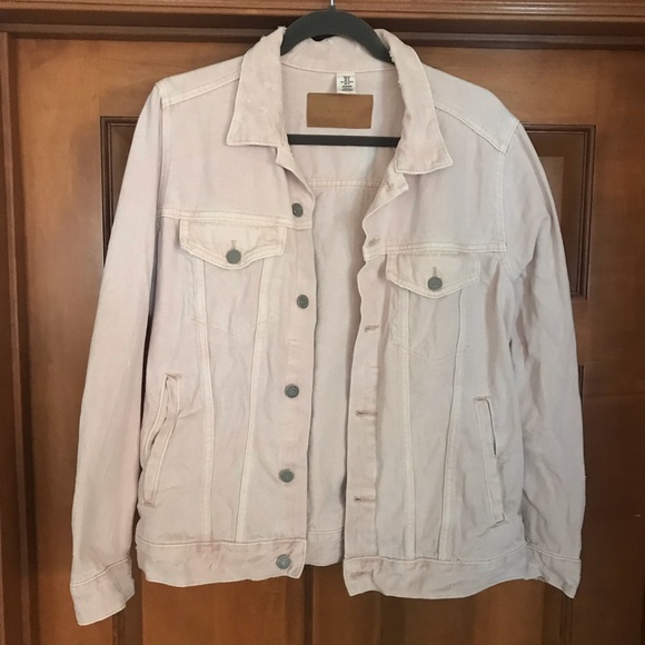 h&m pink denim jacket
